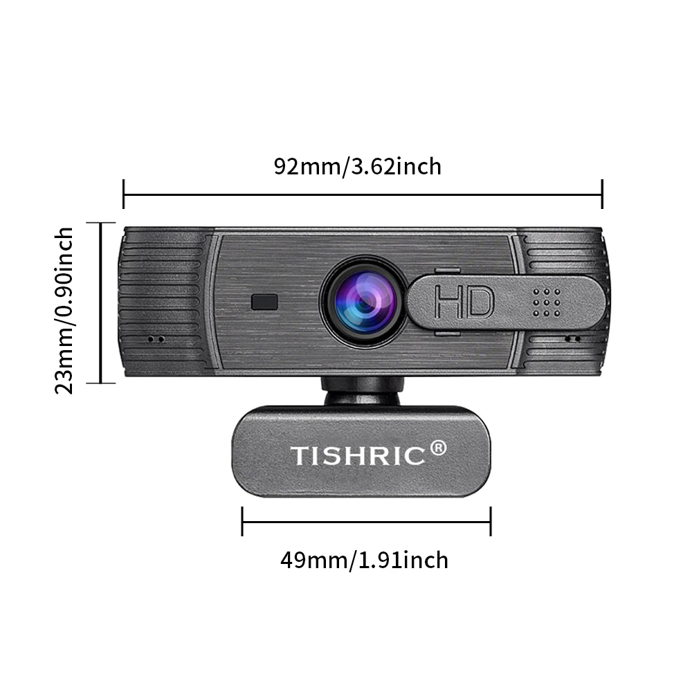 كاميرا ويب TISHRIC T200 1080P HD مع تركيز تلقائي وميكروفون مدمج - توصيل وتشغيل كاميرا USB للكمبيوتر الشخصي/الكمبيوتر المحمول/الشاشة | مدمج، ضوضاء #2