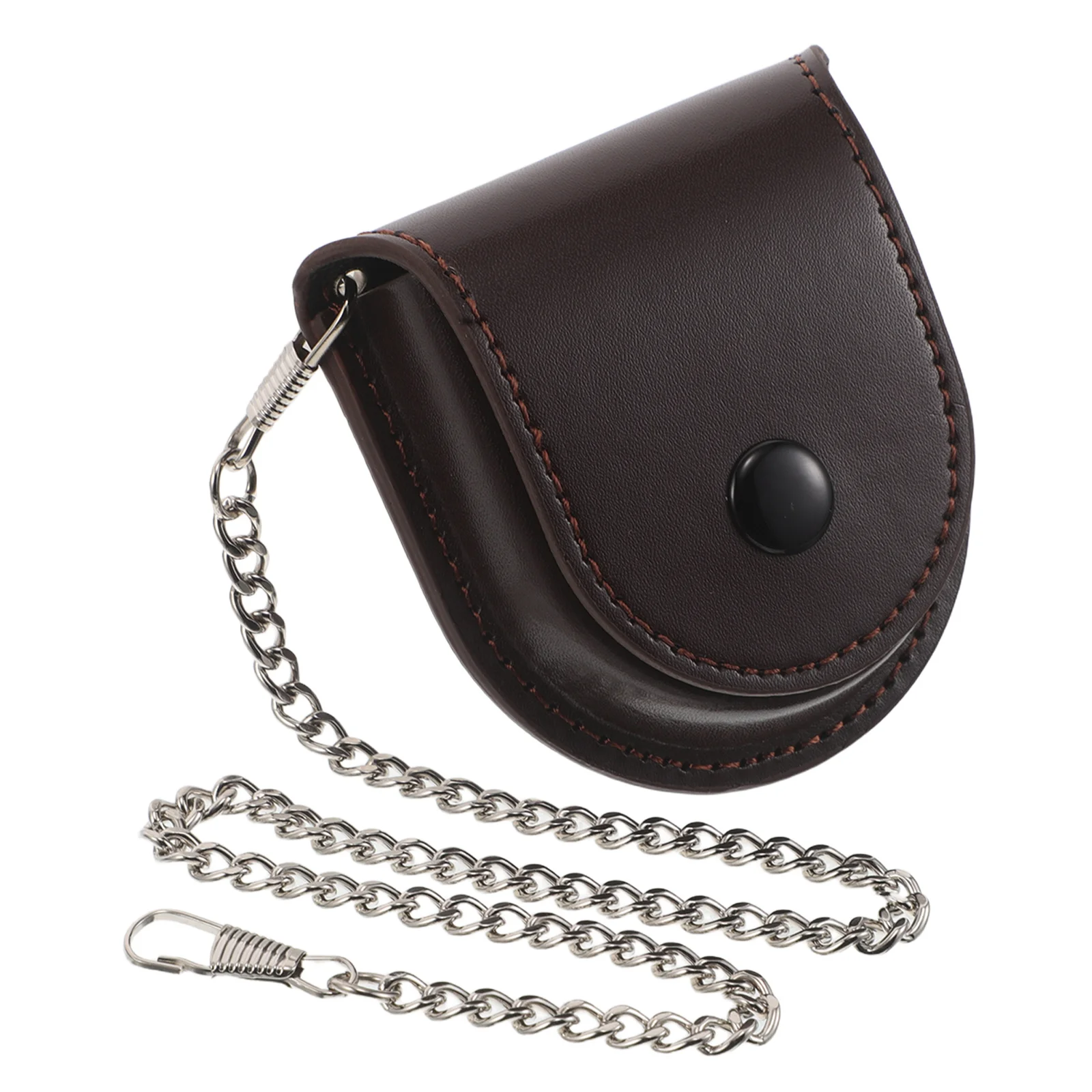 

Vintage Pocket Watch Case Retro Brown PU Protector Holder for Men Travel Organizer Pocket Watch Pouch Storage Belt Case