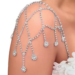 Stonefans 1PCS Mesh Pendant Shoulder Strap Luxury Women Jewelry Rhinestone Festival Accessories New Fashion Body Chains Harness