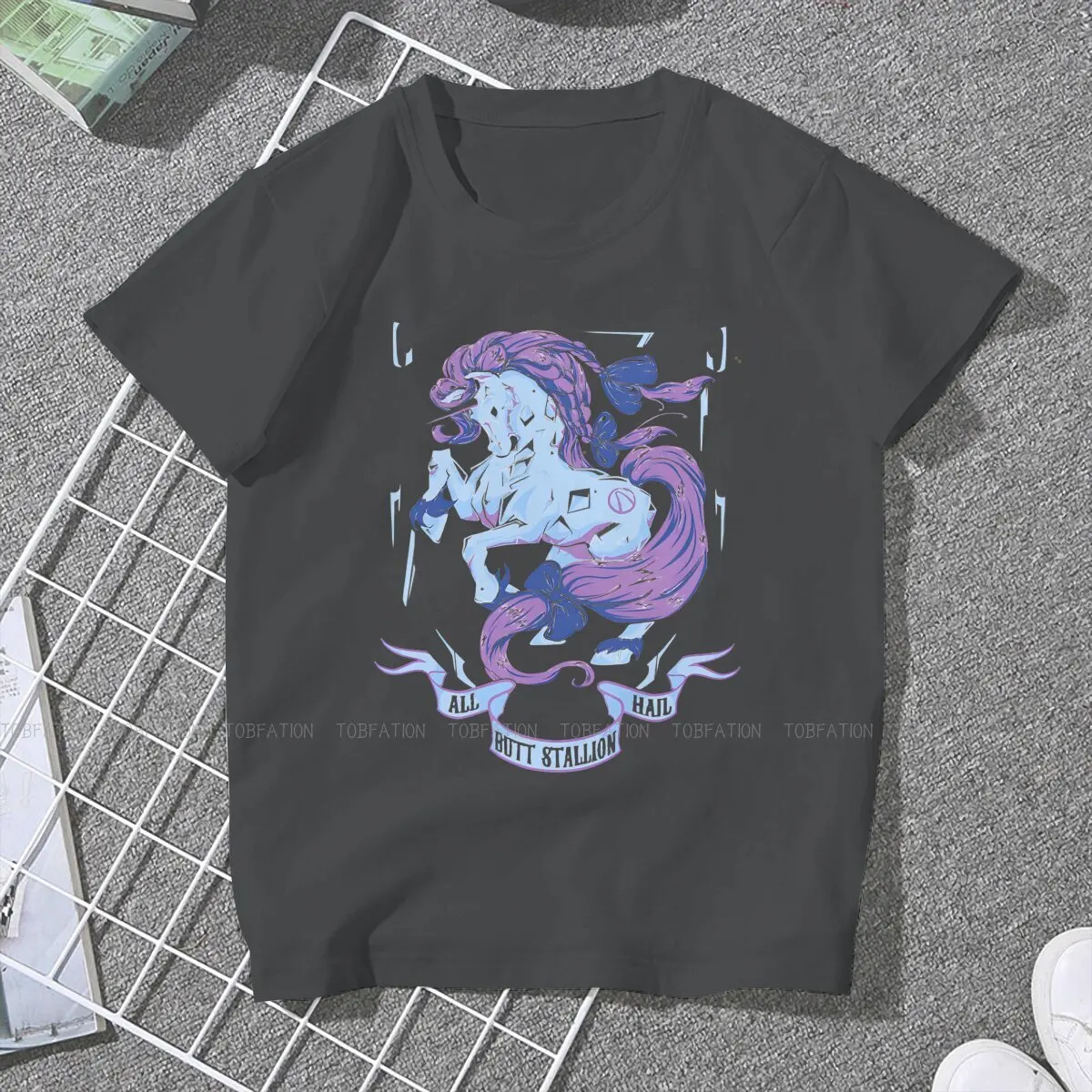 Diamond Monarch O Neck TShirt Cute Unicorn Cartoon Fabric Original T Shirt Woman Tops Fashion Big Sale