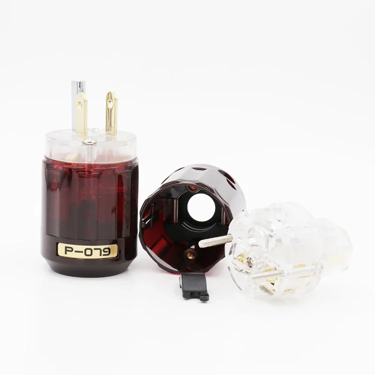 Para P-079 C-079 IEC + P079 24k pozłacana wtyczka zasilania amerykańskiego + złącze zasilania IEC Hifi DIY C079 wtyczka zasilania