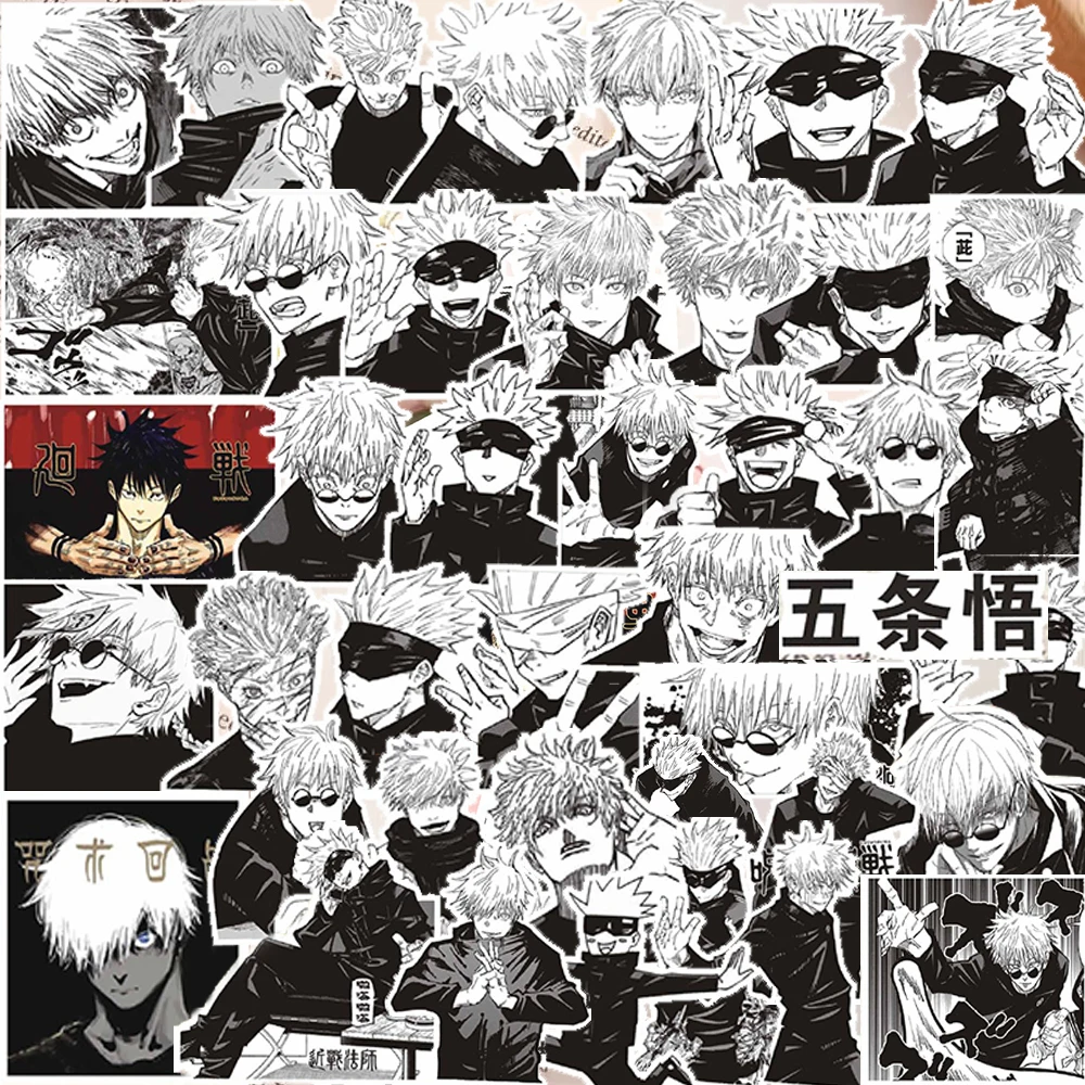 10/30/70pcs Anime Cool Jujutsu Kaisen Satoru Gojo Stickers DIY Laptop Phone Skateboard Cartoon Waterproof Sticker Kid Party Toys