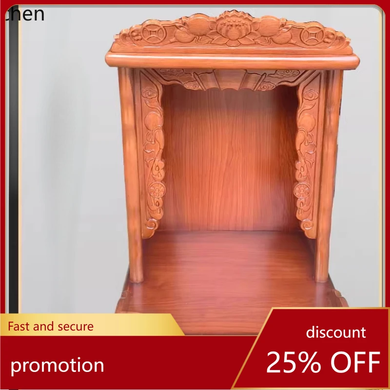 HXL Solid Wood Buddha Shrine Offering Table Altar Suspended Wall-Mounted Hanging Cabinet