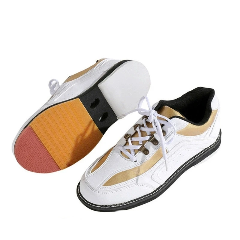 Professional Men's Bowling Shoes - Exchangeable Sole, PU Leather Fabric, Comfortable Inner, Microfiber Slippery Sole Sneakers