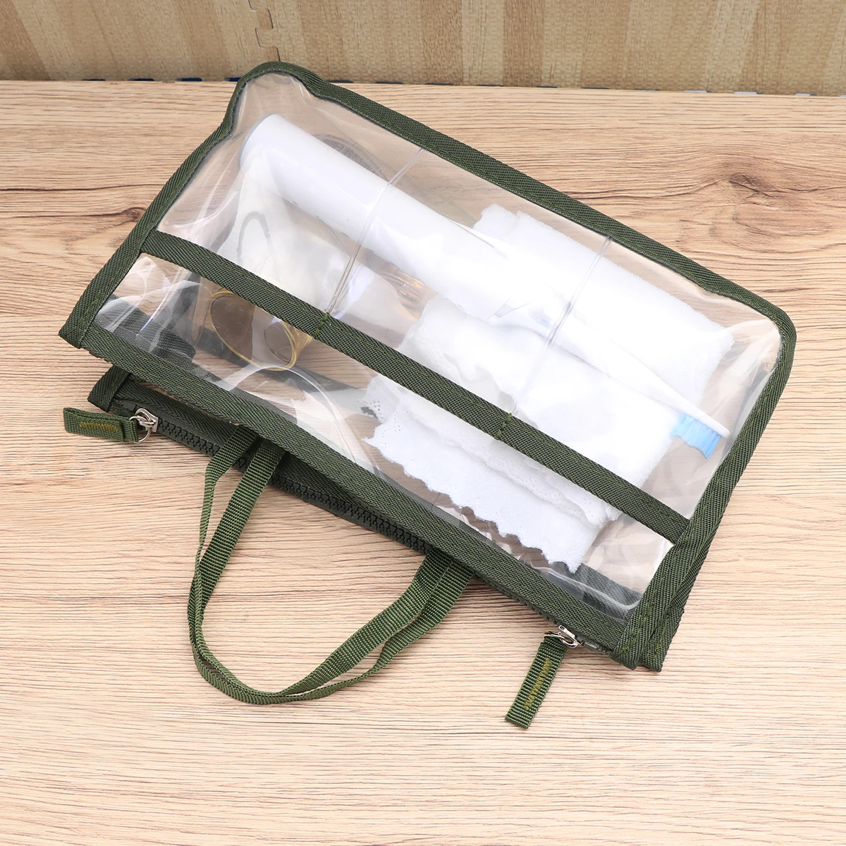 

Transparent Bag Waterproof Storage Pouch Green PVC Travel Toiletry ganizer Case Makeup Accessories Holder