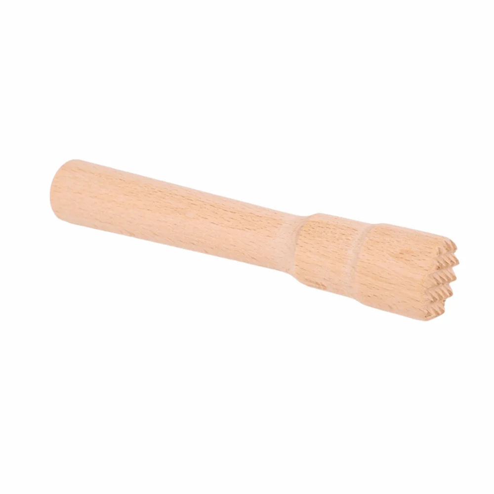 Sturdy Beech Wood Muddler Food Safe Long Handle Wooden Fruit Tea Muddler Heavy Duty Labor-saving Drinks Muddler Bar Accessories