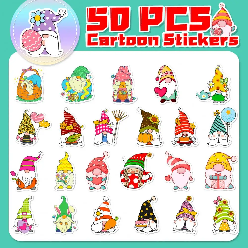 Waterproof Dwarf Sticker Cartoon Sticker Waterproof Gnome Stickers Fun Cartoon Dwarf Decals for Laptops Bottles for Parties