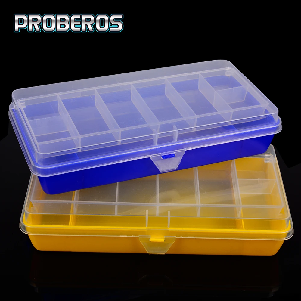 Proberos Doppelschichtiger Köderbehälter, Angelgeräteboxen, tragbare Organizer-Boxen, Fächer, Angelzubehör, Kunststoffkoffer