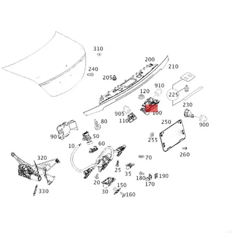 M76E Kofferraum-Entriegelungsgriffschalter mit Kabelbaum für S500 S600 Heckklappenreparatur – Detail 5
