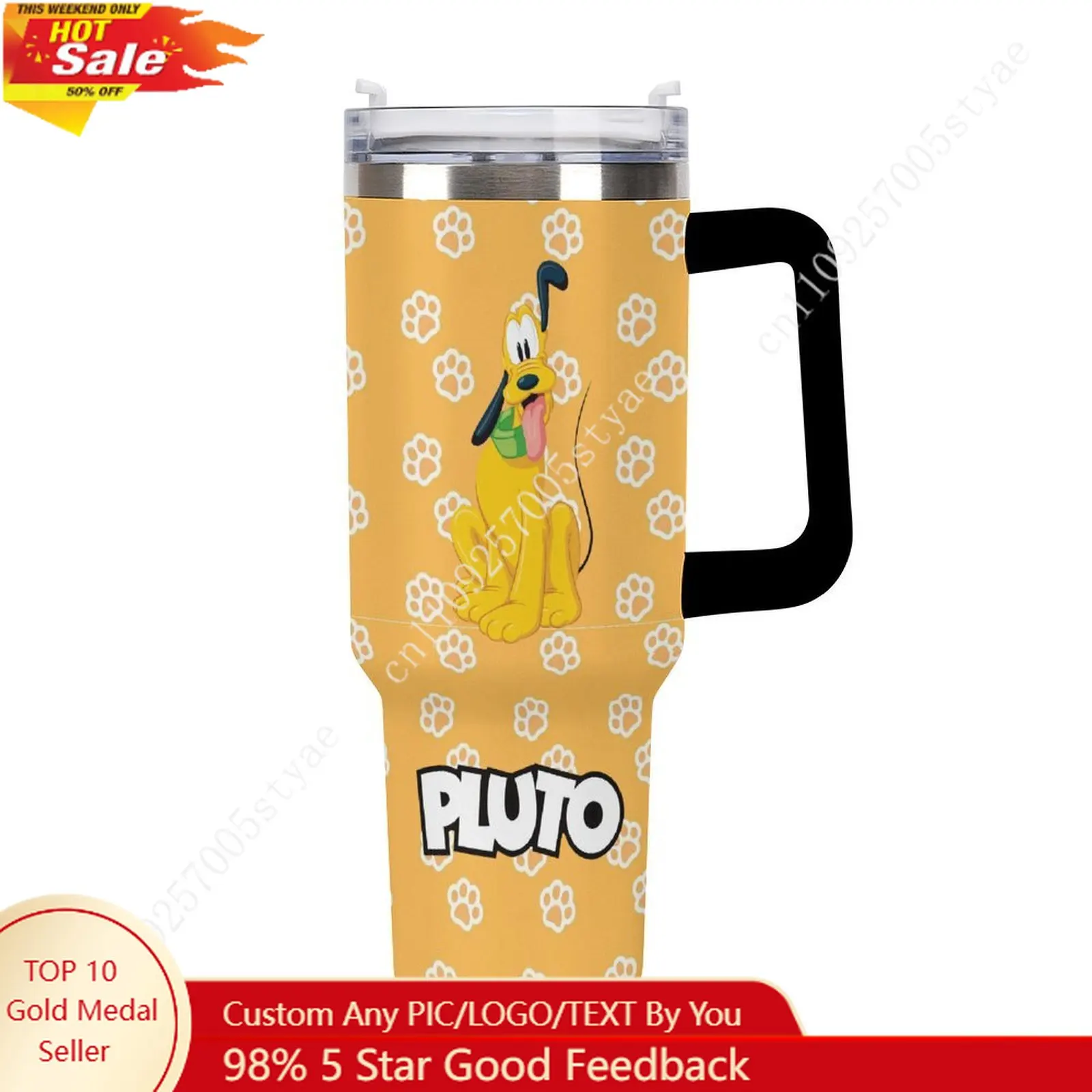 

Pluto Insulated Water Bottle Disney Cartoon Custom Design Your Personal Text Images Car Cup Travel Water Bottle 40 Oz