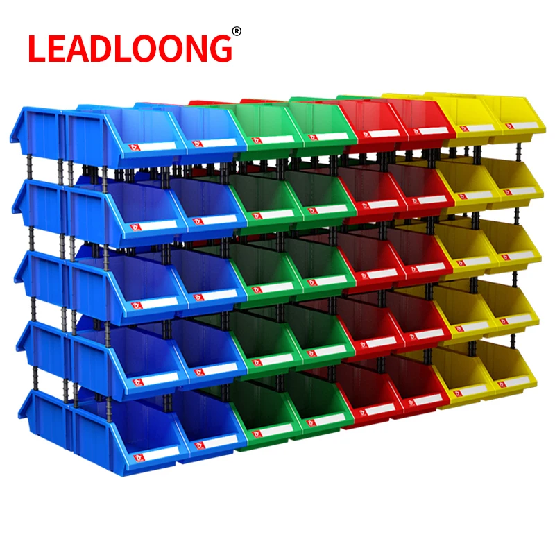 X1 8pcs Plastic Stackable Storage Bins Parts Storage Organizer Garage Storage Bins Small Parts ContainerGarage Supplies