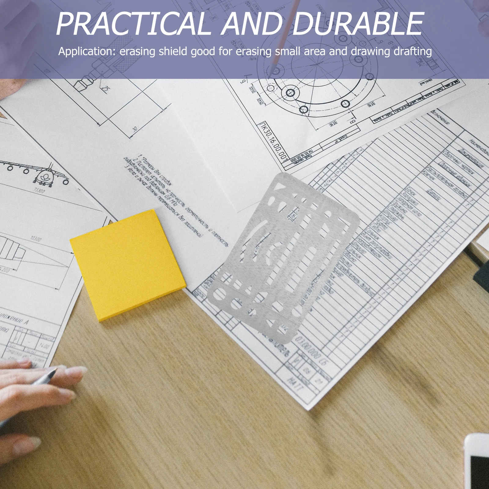 3 pcs Erasing Shield Drawing Drafting High Aid Protect Lines Craft Stainless Steel Template Stencil Metal Ruler