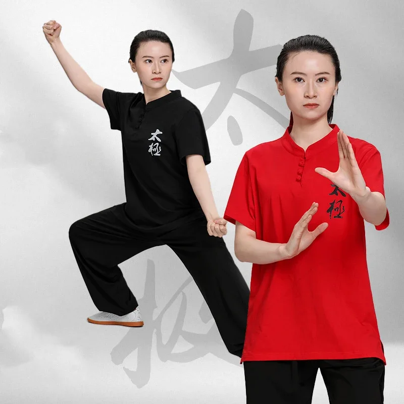 Tai Chi Clothes Short Sleeve Kung Fu Dress Wushu Clothing Martial Art Uniform Women And Men Unisex Kun Master 2023 New Style