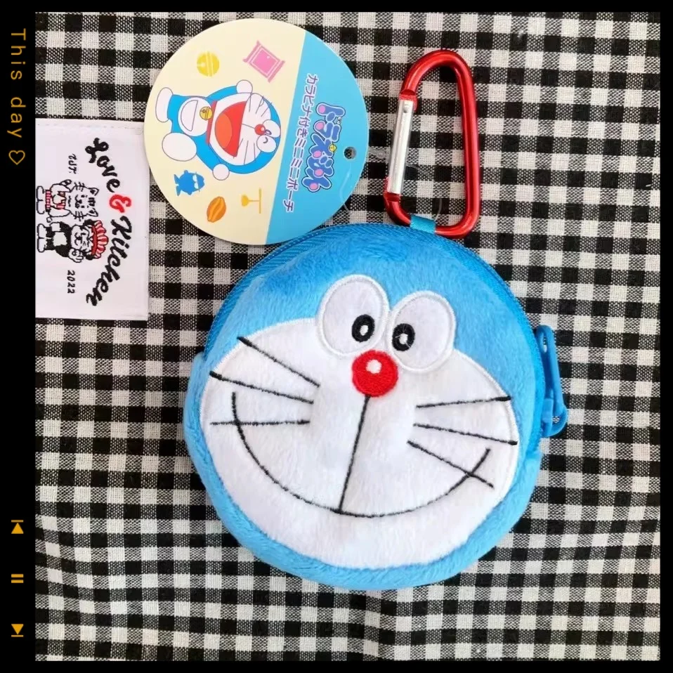 

Doraemon Peripheral Doraemon AB Side Storage Coin Purse Headphone Bag Cute Coin Bag Cartoon Animation Birthday Gift