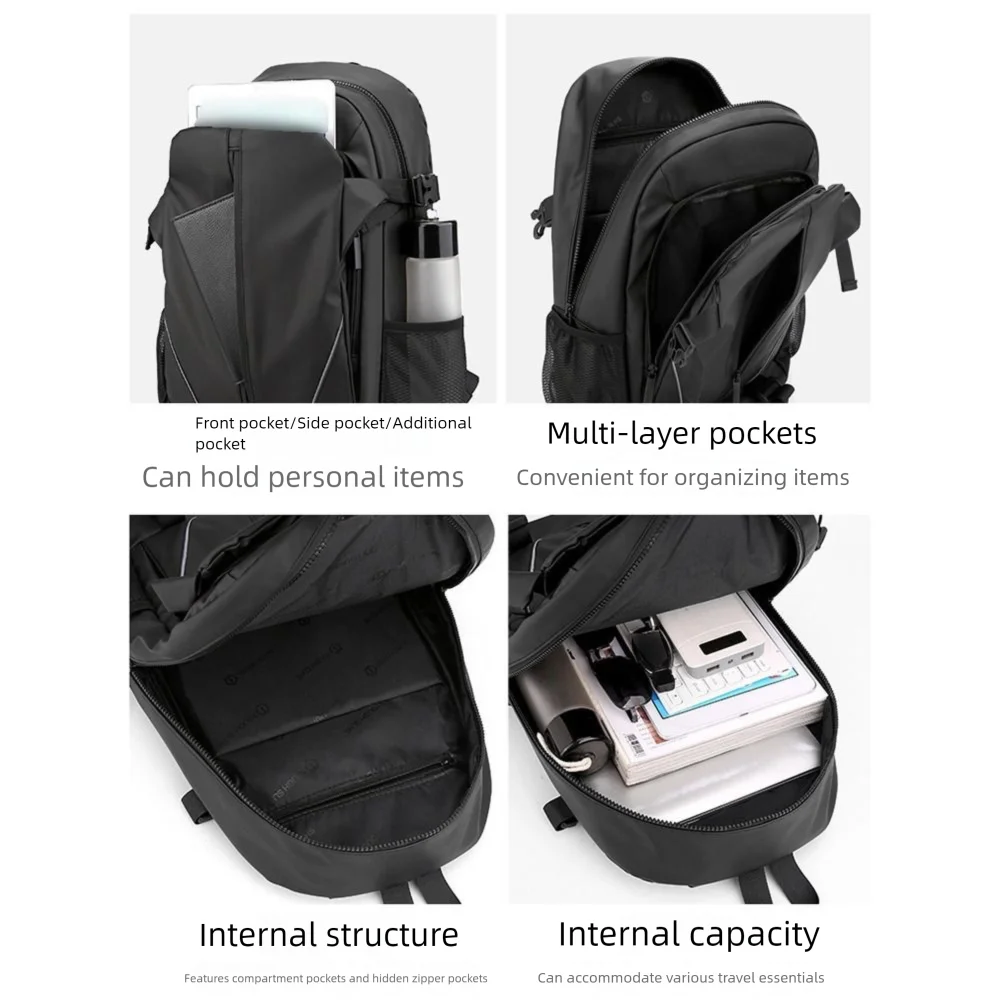 Large Capacity Business Backpack Multi-Compartment Waterproof Student School Bag Wear-resistant Breathable Casual Shoulder Bag