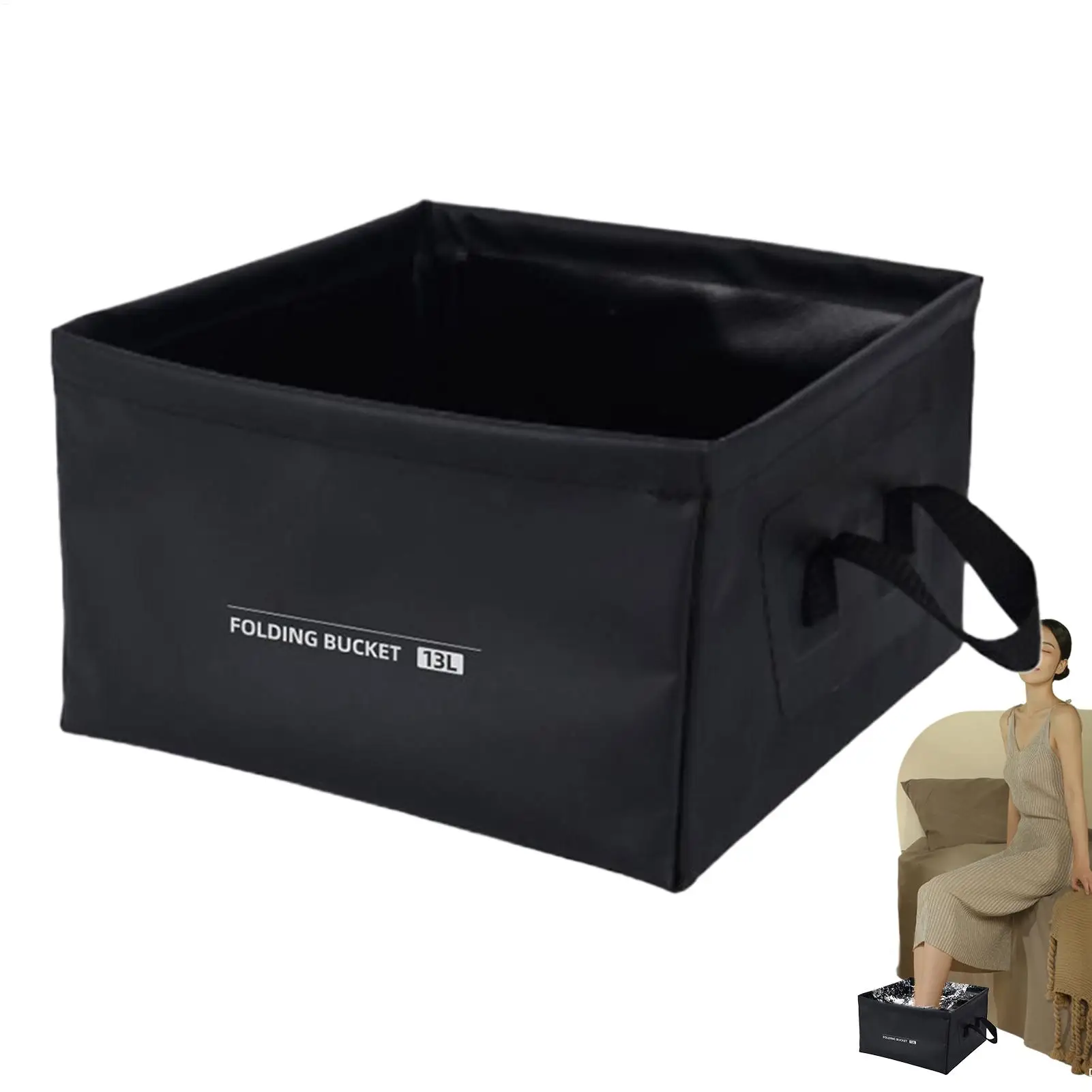 Dish Washing Basin Portable Wash Basin 13L Multifunctional Storage Tray Foldable Bucket For Home Camping Laundry Hiking Outdoor