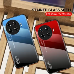 Tecno Spark 20 Pro Plus KJ7 Case Colored Gradient Tempered Glass Back Cover Hard Phone Case for Tecno Spark 20 Pro Plus KJ7
