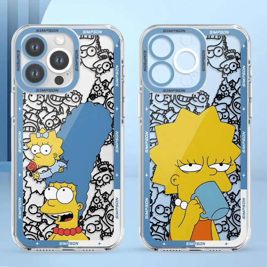 حافظة كارتون سيمبسون أمي لهاتف أبل آيفون 13 12 11 17 برو ماكس XS 17 Air XR 15 14 16 Plus 7 8 SE 16e غطاء ناعم