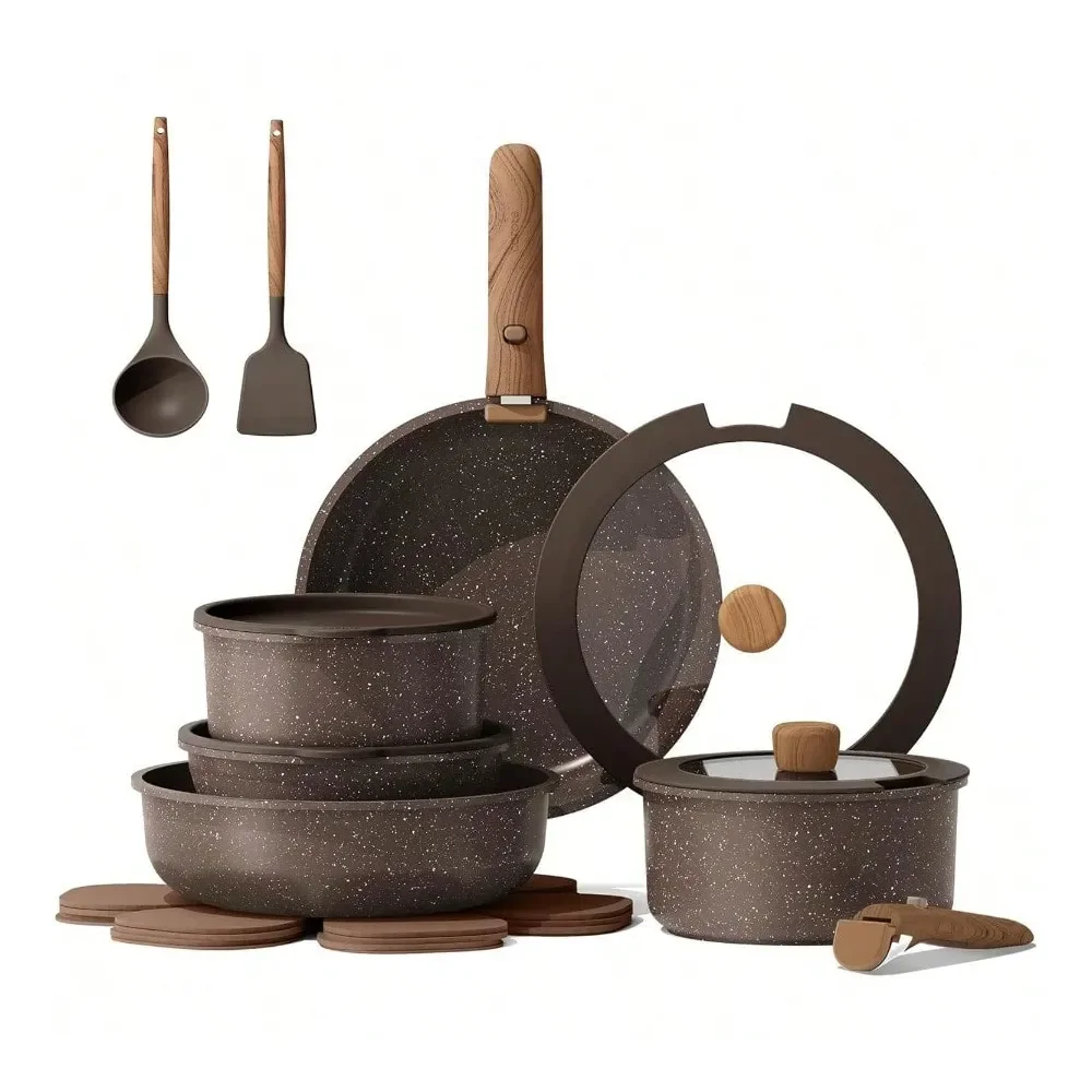 

Pots And Pans Set Non Stick With Detachable Handle, Nonstick Cookware Sets, Cooking Kitchen Set, Oven Dishwasher , Induction Co