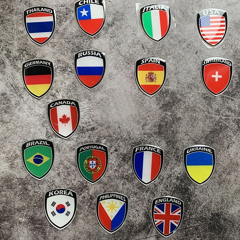 1pcs 3D National Flag Stickers Universal For Motorcycle Car Body Fender Interior Exterior 5*4cm