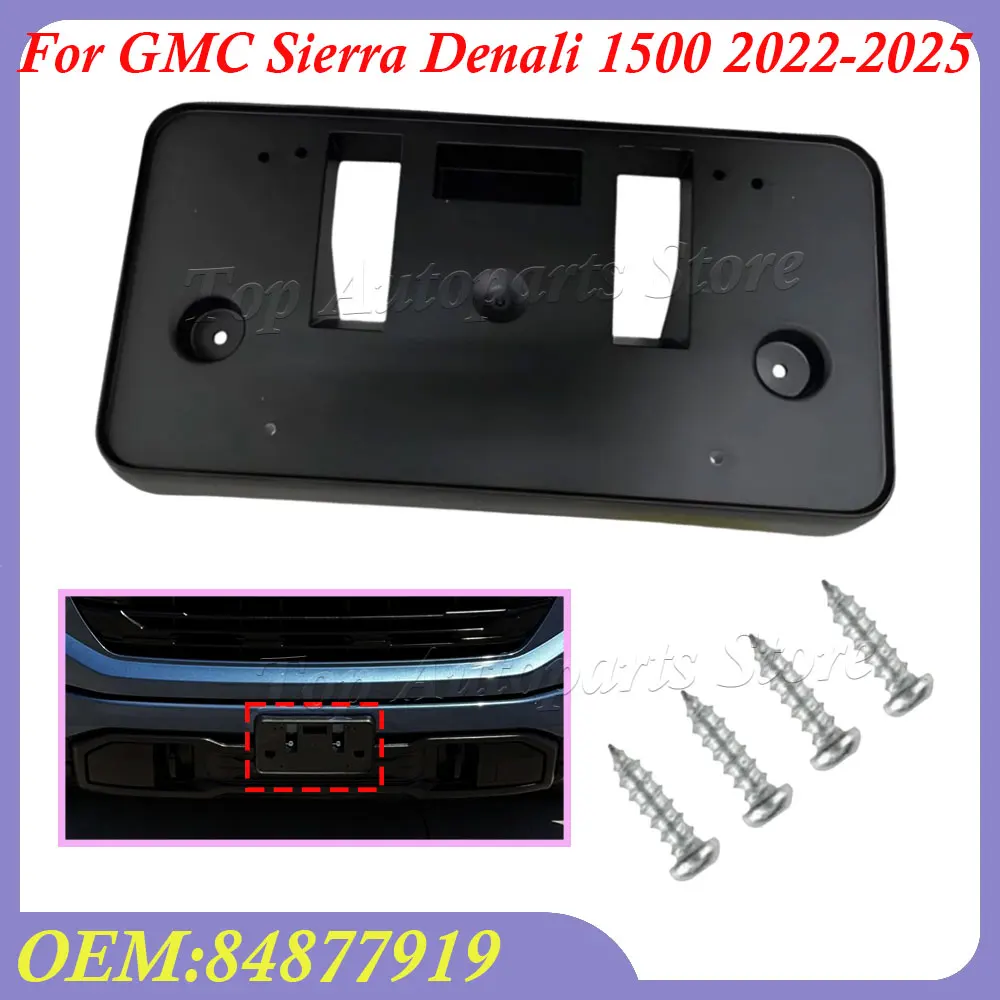 For GMC Sierra Denali 1500 2022 2023 2024 2025 Car Accessories 84877919 Car Front Bumper License Plate Frame Mounting Bracket