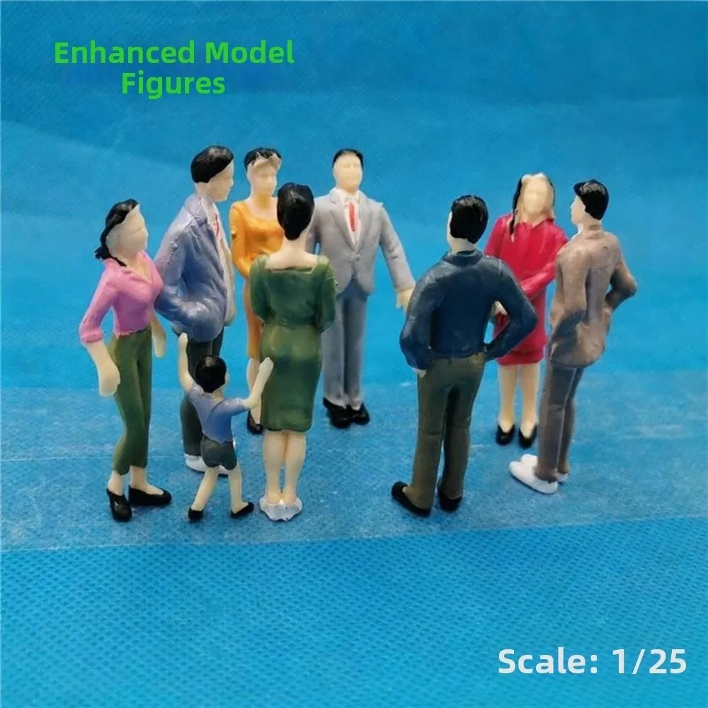 10pcs 1:42/1:30/1:25 Scale Sand Table Model Mixed Pose Mixed Color Building People DIY Handmade Simulation Human Model
