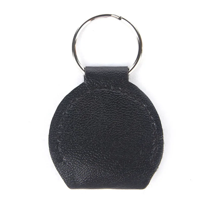 1PC Guitar Picks Case Coin Purse Black Faux Leather Key Chain Style Guitar Picks Holder Plectrums Case Bag Key Ring Accessor