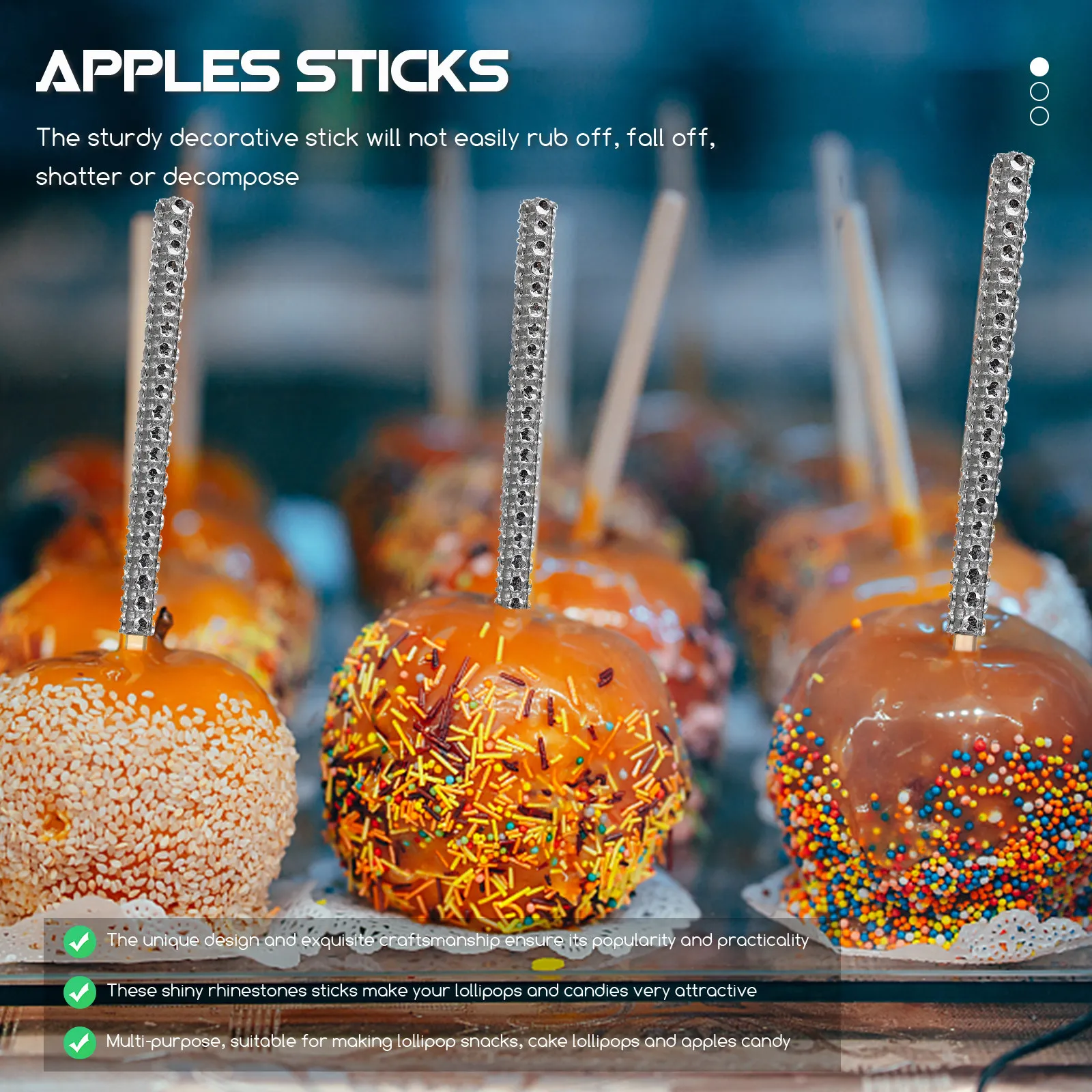 

12 шт. блестящих акриловых палочек для десертов со стразами, безопасных для пищевых продуктов, для леденцов, кейк-попсов, сувениров для вечеринок и фестивалей