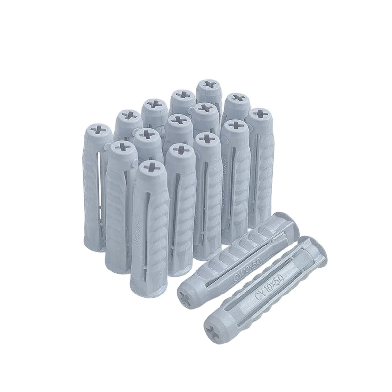 6mm 8mm 10mm 12mm Plastic Wall Anchors Tetrahedral Expansion Tube Screws Plugs for TV Bracket Range Hood Installation
