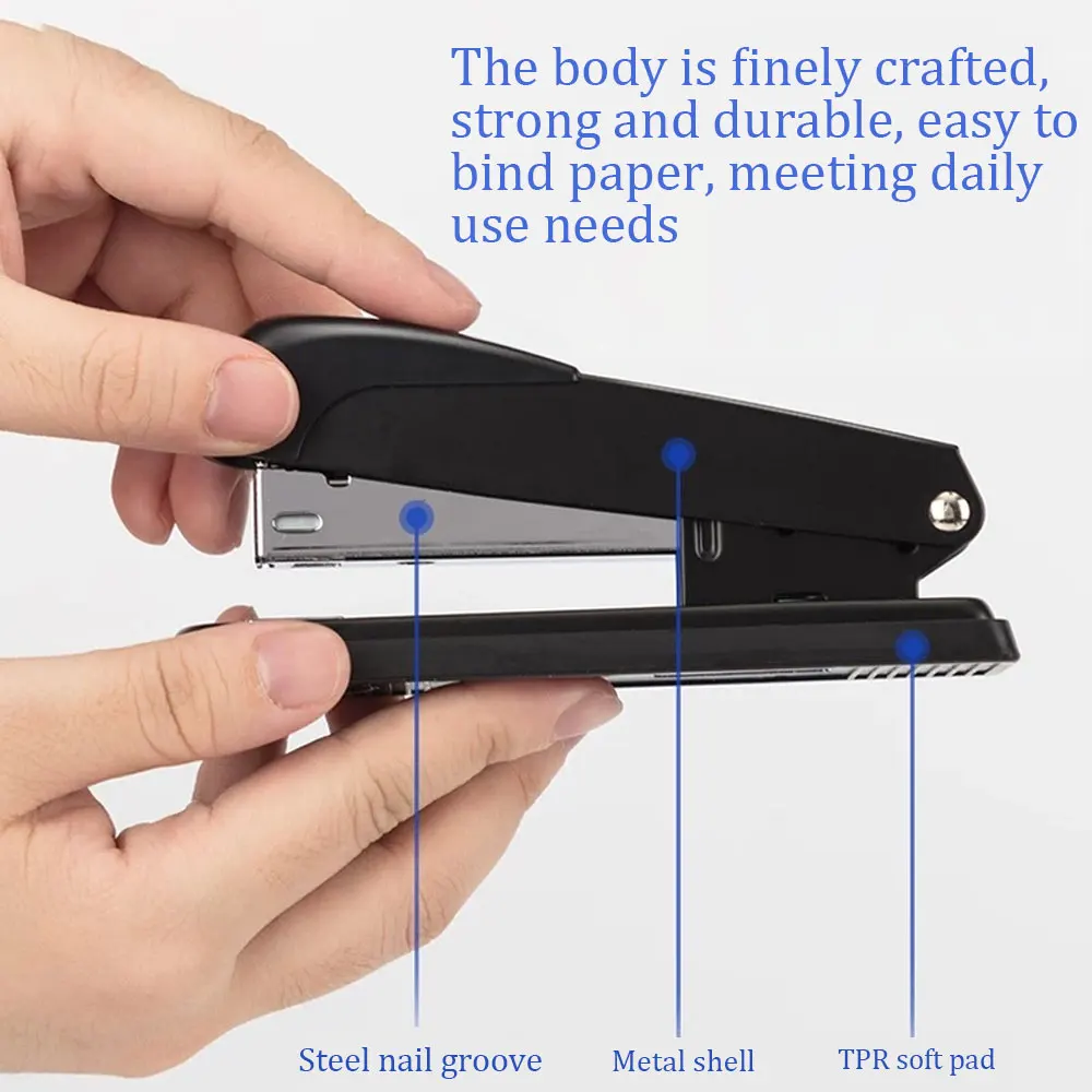 Office stapler can bind 20 pages, for document binding, portable and rotatable stapler, with 5 boxes of staples