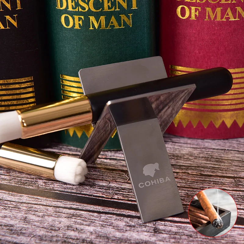 Cigar Ashtray Holder Steel Practical Gadgets Silver Foldable Cigar Stand Tray