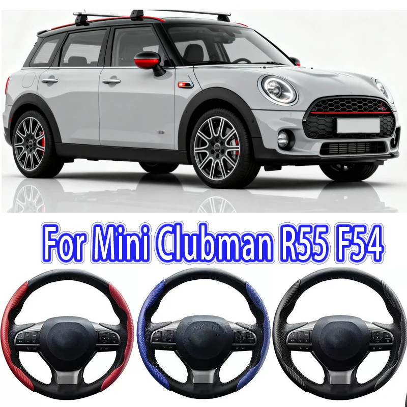 

For Mini Clubman R55 F54 Car Steering Wheel Cover 38CM Anti-Slip Suede Steering Wheel Cover Auto Decoration Accessory