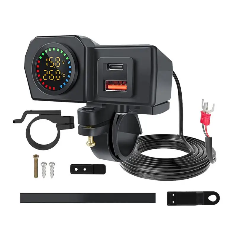 

USB Type-C Fast Charging Motorcycle Charger Plug 48W Motorcycle QC3.0 PD Charger Socket Motorbike Handlebar Charger Adapter