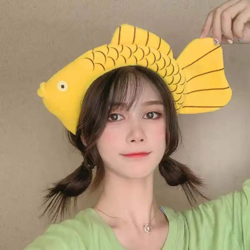 1pcs Cartoon Animal Hair Bands Dragon Yellow Fish Headband Cute Quirky Headwear