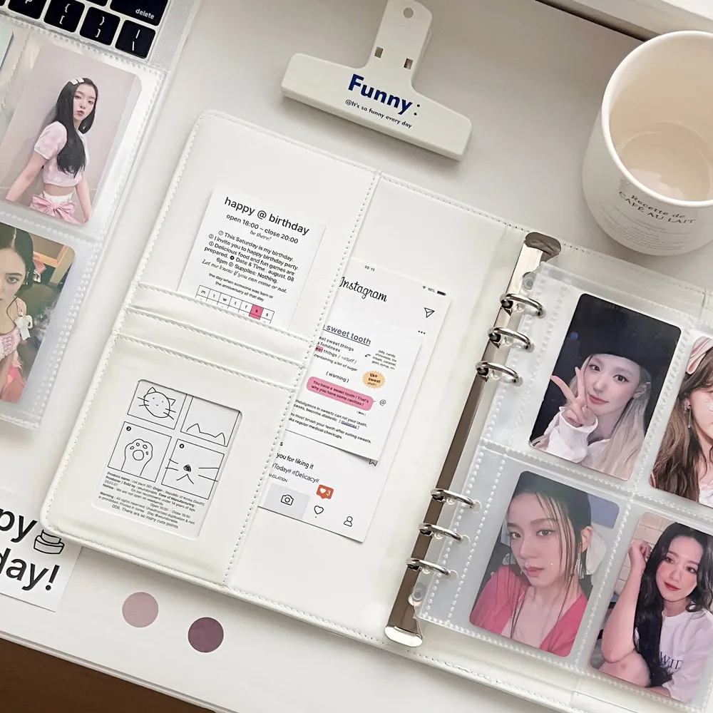 MINKYS Original Design Cute Cat PU A5 Kpop Photocard Binder Collect Book Idol Photo Card Holder Photocards Album