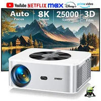 XIWBSY Android Projector 4k 25000Lumens 800ANSI Full HD Auto Focus/Keystone Projector LED Home Theater Cinema Beamer Proyectores