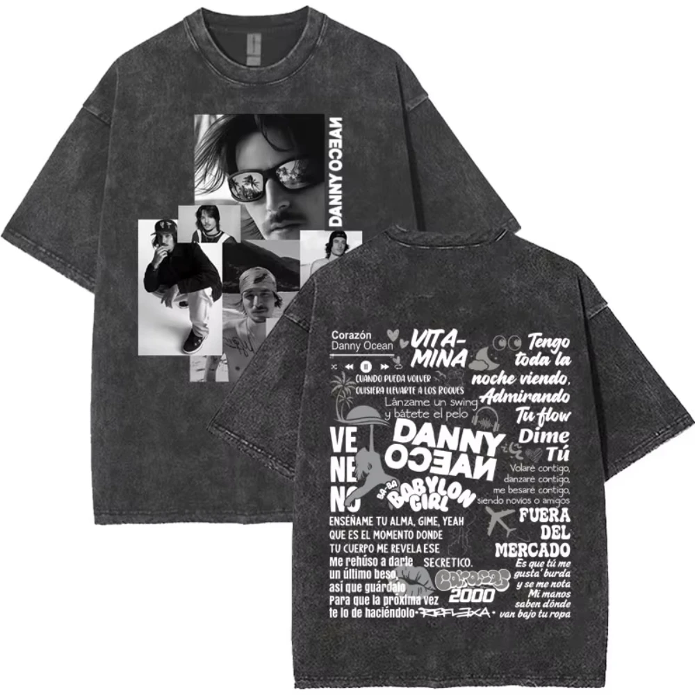 Singer Danny Ocean Harajuku Album Graphic Tops Men Women Vintage Washed Cotton Fashion Gothic Y2K T Shirts Oversized Casual Tees