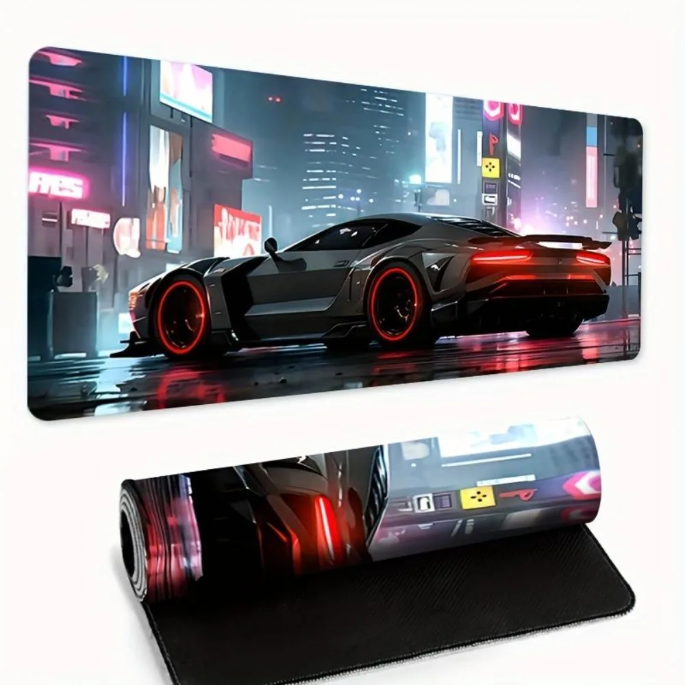 Street racing car pattern, natural rubber material, durable stitching edges rubber mouse pad alfombrillas para escritorio
