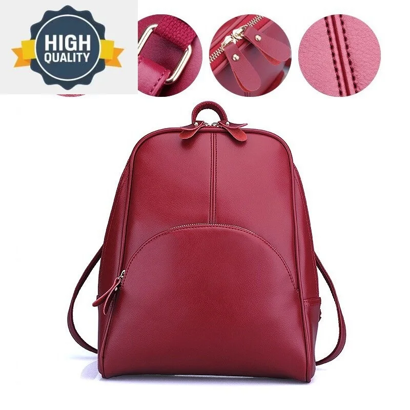 Women Backpacks Leather Ladies School Bag Fashion Travel for Female pack