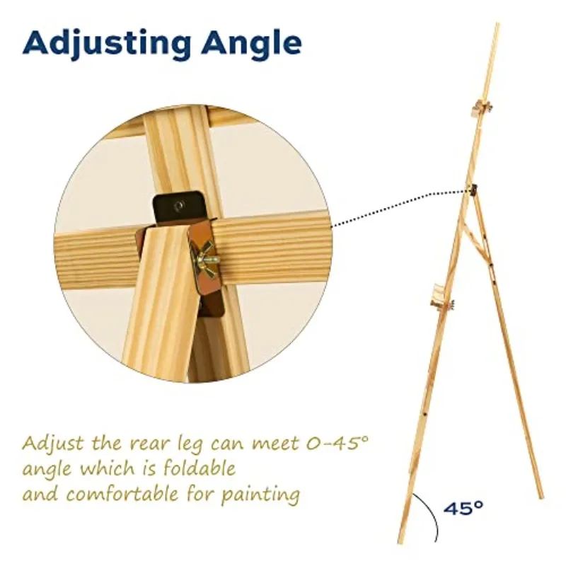 2 PCS Wooden Easel, Adjustable Easel, Ideal for Canvas Wedding Signs, Supports Up To 48 Inches, Suitable for Adult Artists,