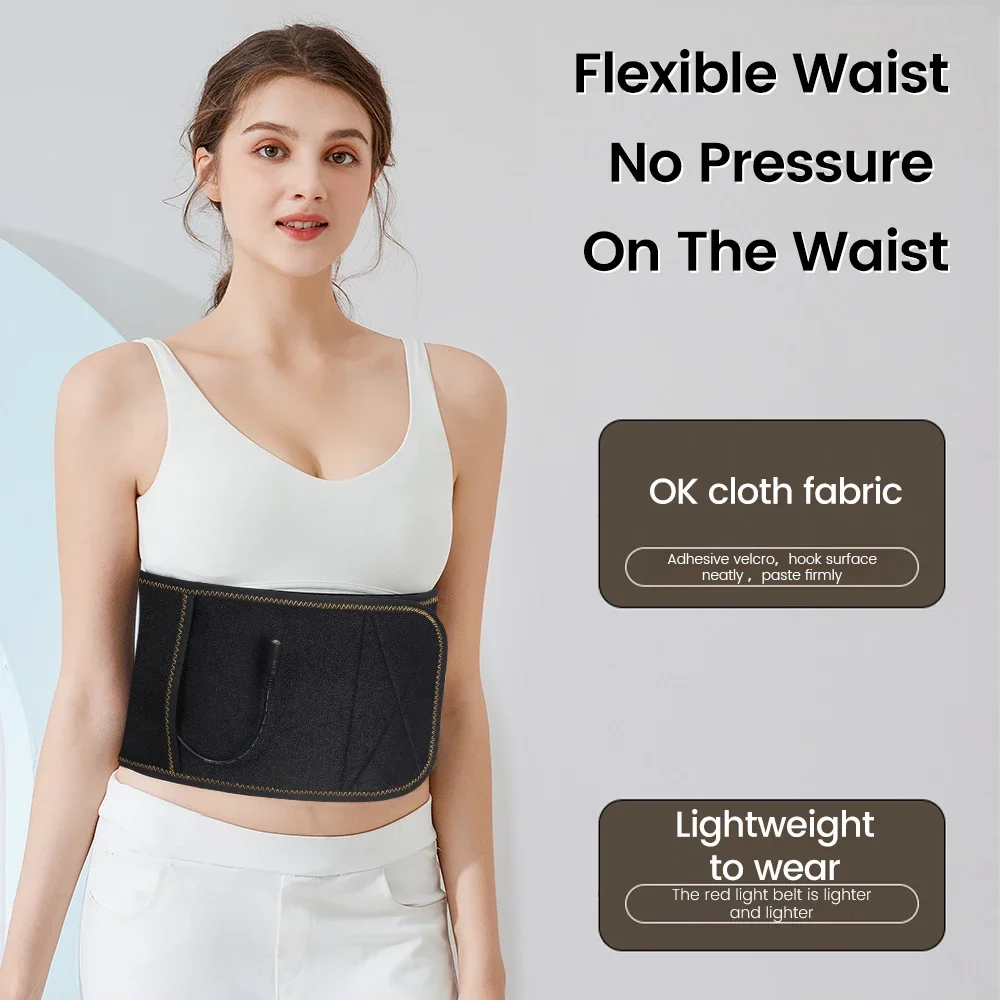 الأشعة تحت الحمراء LED العلاج بالضوء الأحمر الخصر التفاف الكهربائية بالقرب من ضوء الأشعة تحت الحمراء رسالة حزام ساخنة قطني آلام الظهر الإغاثة حرق الدهون
