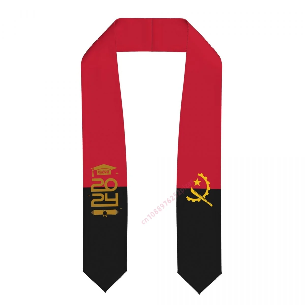 Angola Country Flag Class Of 2024 183*13CM Graduation Stole Sash Scarf For International Students