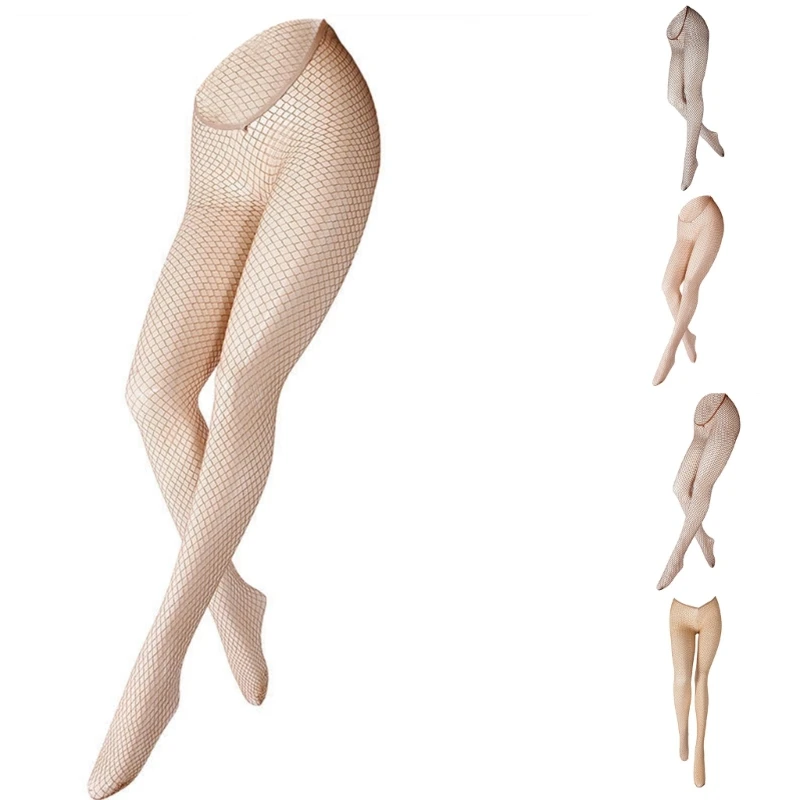 

Sparkling Metallic Fishnet Tights for Women Elastic V Cut Waist Mesh Pantyhose