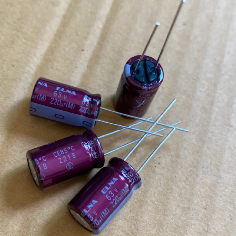 5PCS 220UF 63V ELNA Audio Capacitor 63V 220UF 10X16 RA3 Purple Red Robe