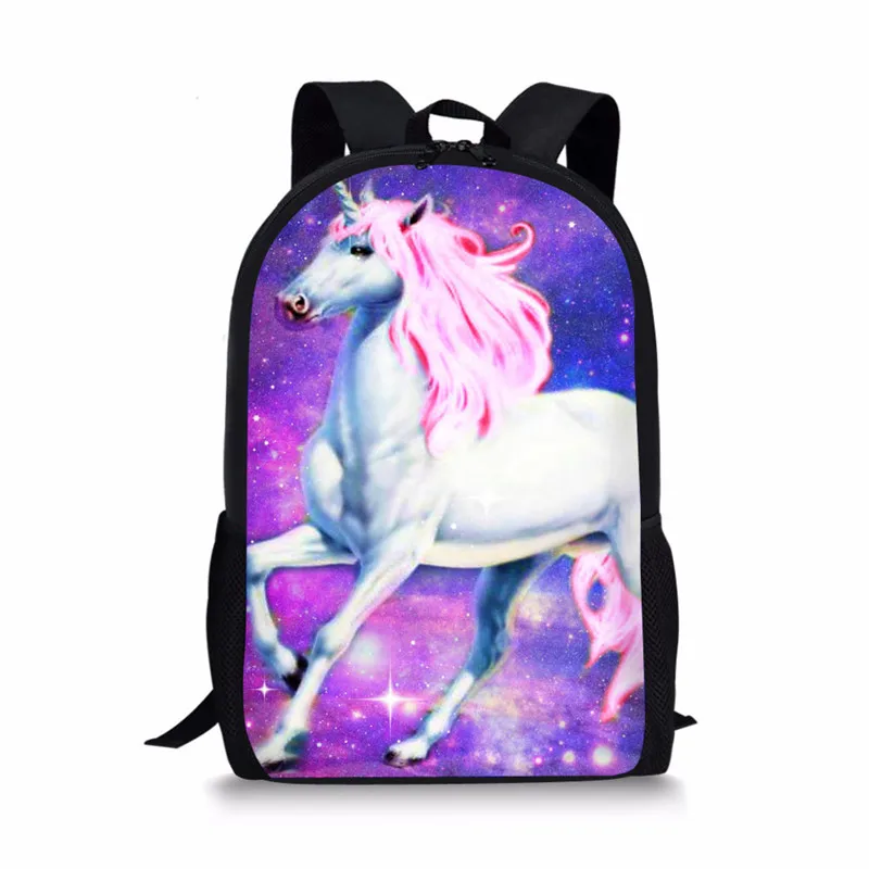 Unicorn e Planet Print School Bags para meninas e meninos, mochila diária adolescente, bolsa de viagem feminina, bolsas de moda