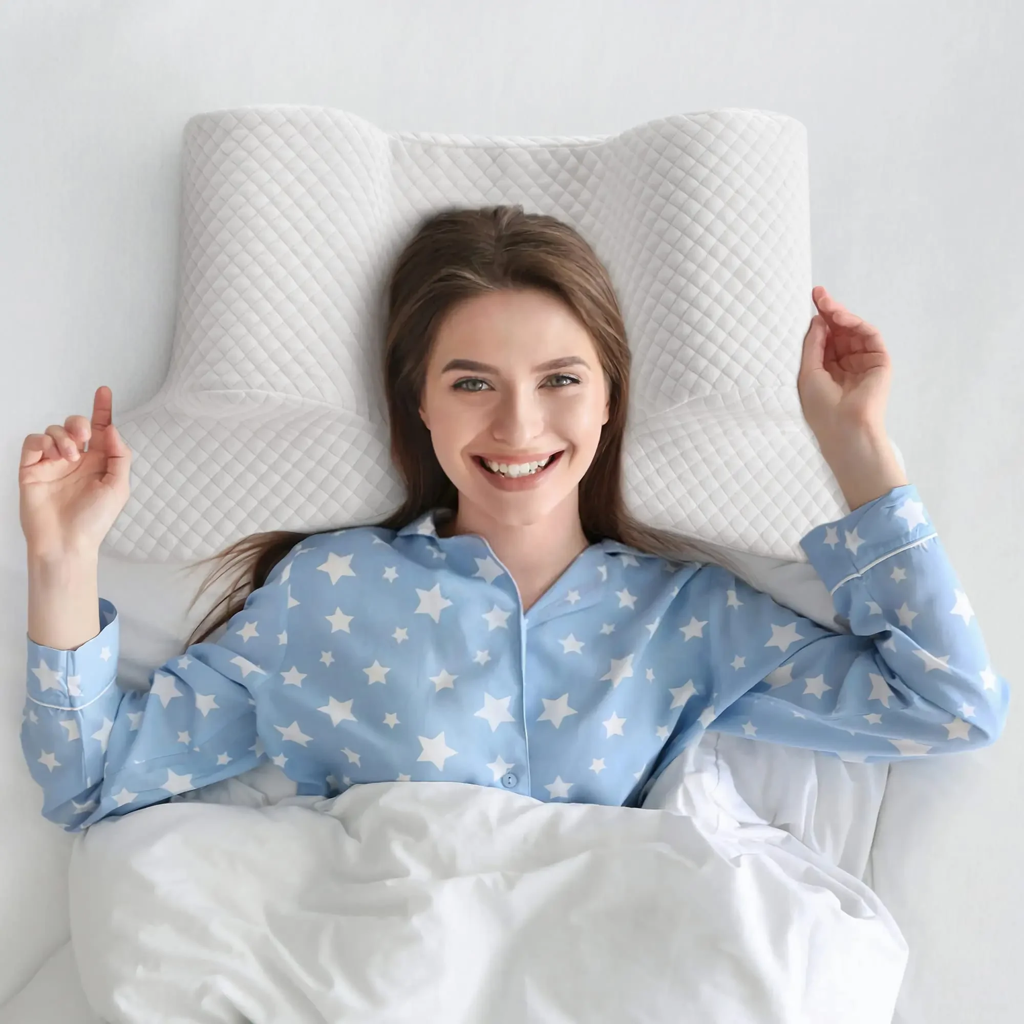 

Foam Back Sleep Training Pillow Keep Straight Wrinkle Prevention - Beauty Pillow Anti Wrinkle & Anti Aging