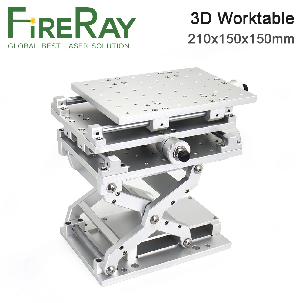 FireRay 3D Moving Worktable 210x150x150mm M4 Table Portable Cabinet Case DIY Part for Co2 Fiber Laser Marking Machine