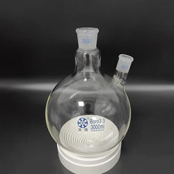 Fape Zweihals kolben schräge Form, mit zwei Hälsen Standard geschliffener Mund, 250ml-2000ml-3000ml-5000ml-20000ml, Mitte 29/32, Seite