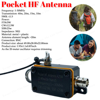 2025 New Pocket HF Antenna 1-30MHz Frequency Band HF Shortwave Antenna Portable CW SSB End Fed Radio Antenna with Storage Bag