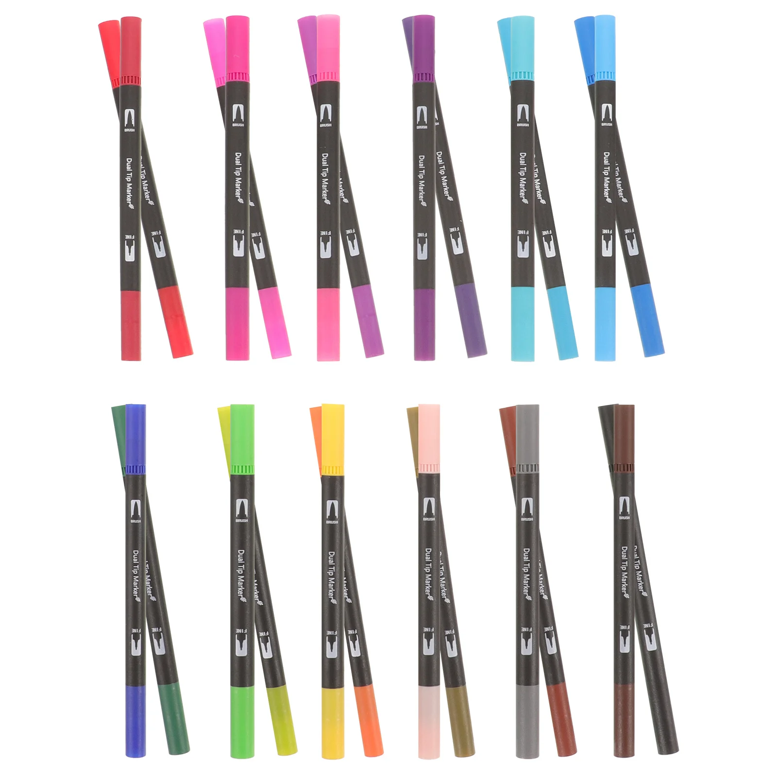 

24pcs Paint Marker Pens Double Tip Art Supplies For Drawing Painting On Paper Cloth Glass Ceramics Adults Teens Gift Set